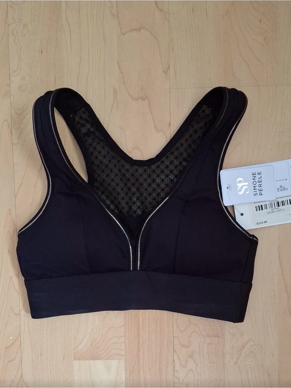 NWT Simone Pérèle Harmony Sports Bra Black Gold XS